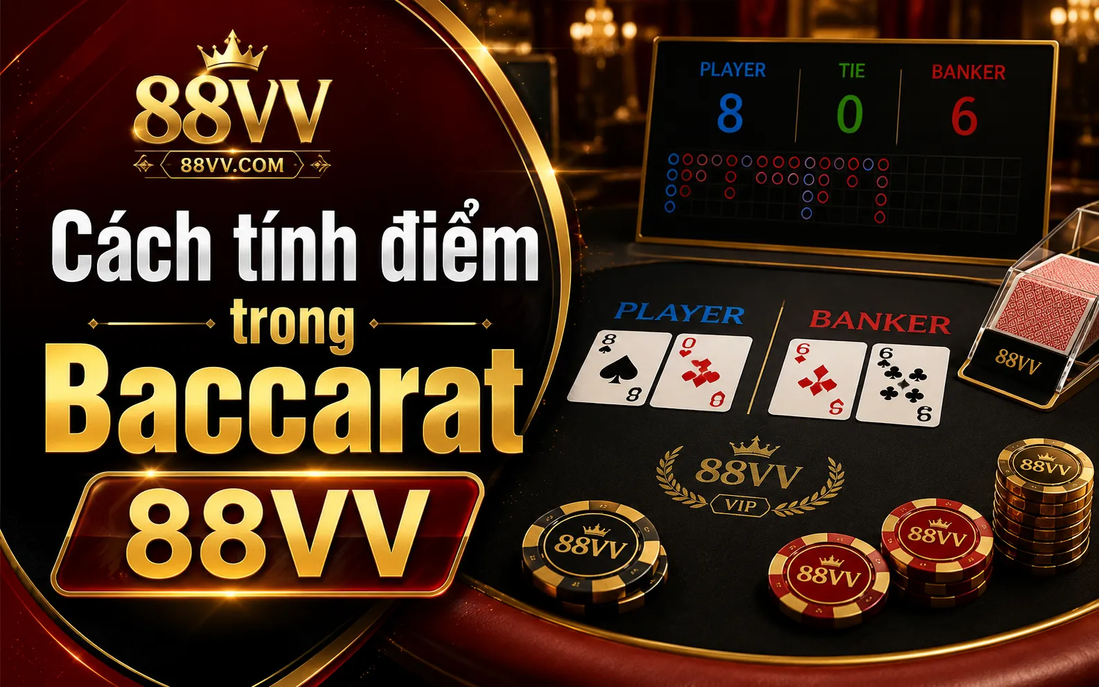 Baccarat 88VV: Luật Chơi, Tính Điểm Và Đọc Kết Quả 2 Cách tính điểm trong Baccarat 88VV