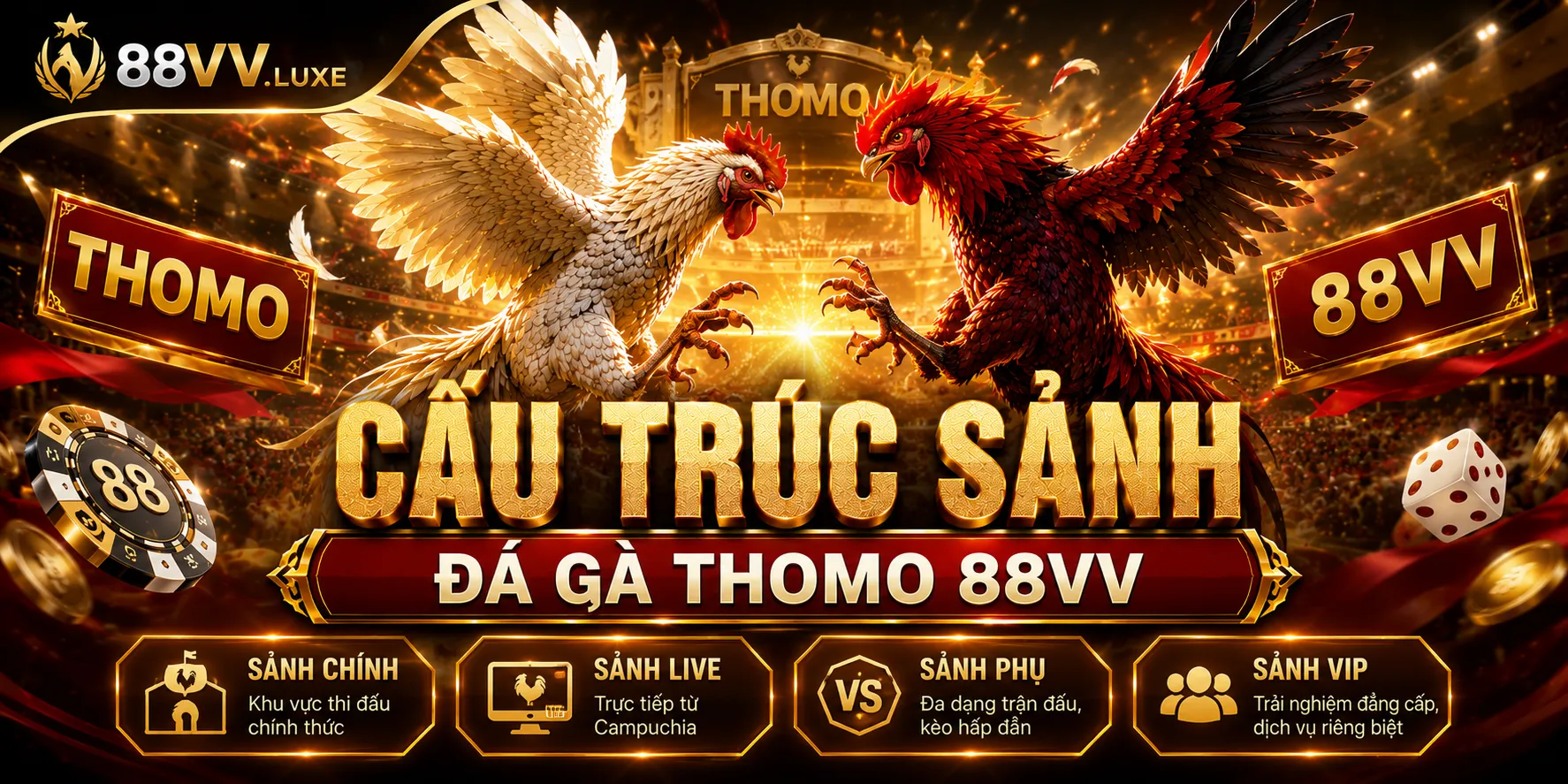 Đá Gà Thomo 88VV – Sảnh Đấu, Loại Kèo Và Quy Tắc Chi Tiết 1 Cấu trúc sảnh đá gà Thomo 88VV