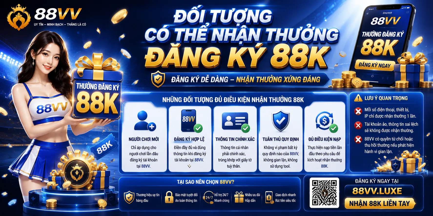 Đối tượng có thể nhận thưởng đăng ký 88K