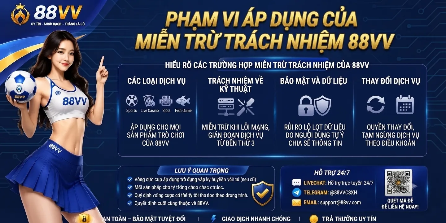 Miễn Trừ Trách Nhiệm 88VV Và Giới Hạn Dịch Vụ 1 Phạm vi áp dụng của miễn trừ trách nhiệm 88VV