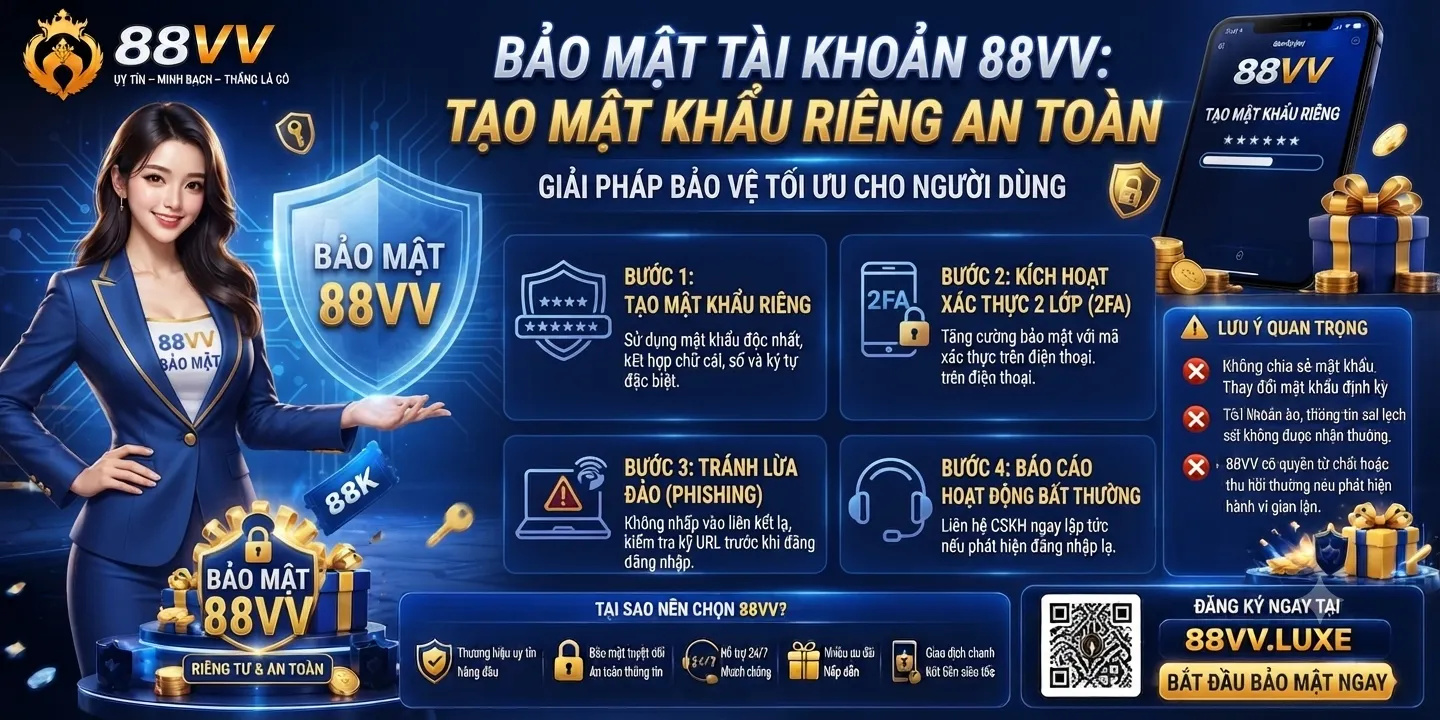 Tạo mật khẩu riêng cho tài khoản 88VV